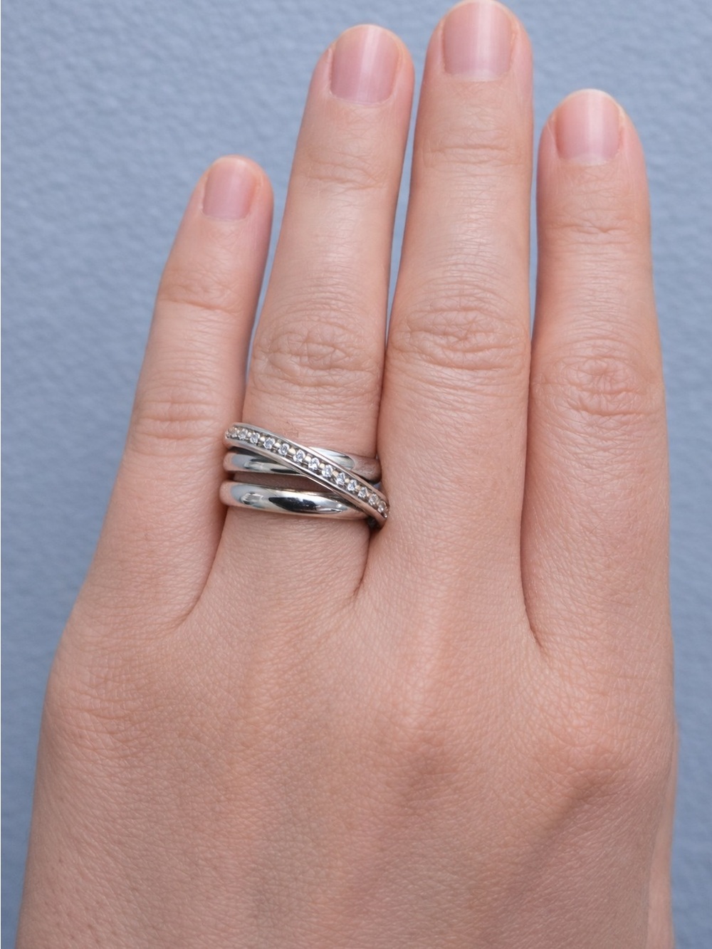 10k Gold Diamond Criss Cross Ring 4.5 gram